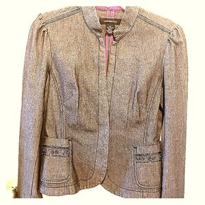 EUC Calvin Klein Herringbone Jean Jacket Sz Lg